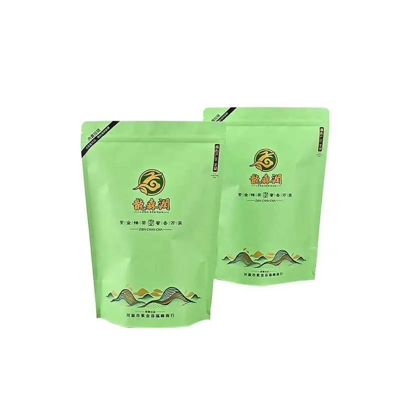 Impression personnalisée couleur ziplock refermable papier d'aluminium debout café thé emballage d'aliments surgelés