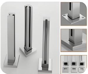 304 paslanmaz çelik cam sütun ayna lightclip hiçbir sondaj yüzme havuzu klip balkon korkuluğu küpeşte taban cam klip - Product Image 5