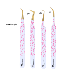 最新设计的不锈钢纸涂层绿色睫毛镊子，尖 - Product Image 5