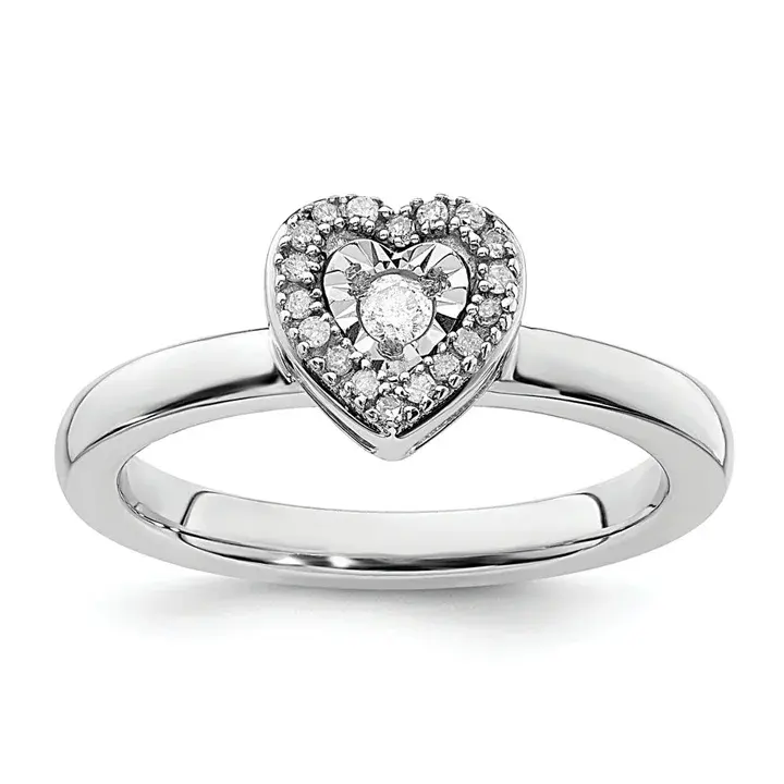 Cincin pertunangan bulat Moissanite perak murni cincin pernikahan pasangan bentuk hati soliter berlian Lab cincin perak dapat ditumpuk