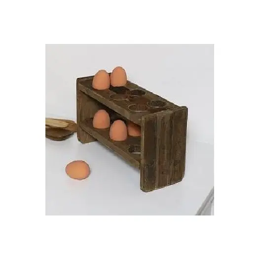Decorative Egg Carrier Kitchen Wooden Egg Storage Holder Wooden Egg Tray For Refrigerator And Counter Top