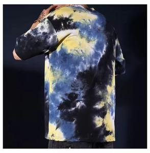 オリジナリティストリートウェア半袖タイダイTシャツ男性用ホットニューヒップホップ服ジャージーファブリック無地ロゴ柄ブランドなし