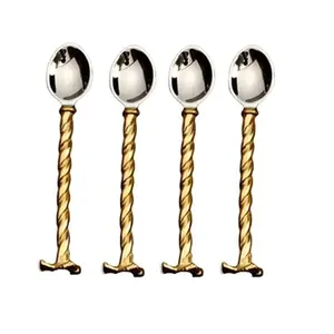 Talheres de aço portátil <span class=keywords><strong>Set</strong></span> com espelho polido acabado e punho redondo perfeito para Dinnerware e Server Ware Use