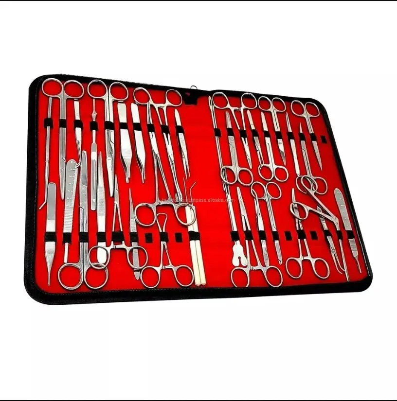 Kit de sutura de entrenamiento médico para estudiantes, conjunto de Cirugía de acero inoxidable de alta calidad, pinzas para escamas y tijeras, 36 piezas