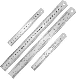 Thước thép làm bằng thép có tỷ lệ gấp đôi với một cạnh được chia theo inch và phần mười và cạnh Kia tính bằng cm và mm - Product Image 2