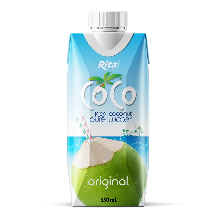 Pronto para Uso Água De Coco 330ml Caixa De Papel COCO 100% água De Coco Puro Suco Orgânico Preço barato Atacado
