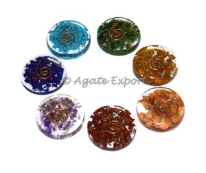 Indian Semi-Precious Stone Craft Semi-Precious Stone Crafts Green <strong>Jade</strong> Triangle Cut Orgonite Cabs for EMF Protection - Product Image 2
