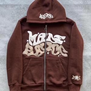 Y2K fermuarlı kapüşonlu eşofman üstü erkek Hoody ter fermuar boy ter ceketler sonbahar kış sokak Hoodie ceket kazak - Product Image 5