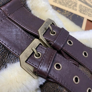 Best Style Brown Winter B3 Bomber Shearling <strong>Jacket</strong> Men Plus Size 3XL Natural Thick Sheepskin Aviation Genuine Leather Coat - Product Image 6