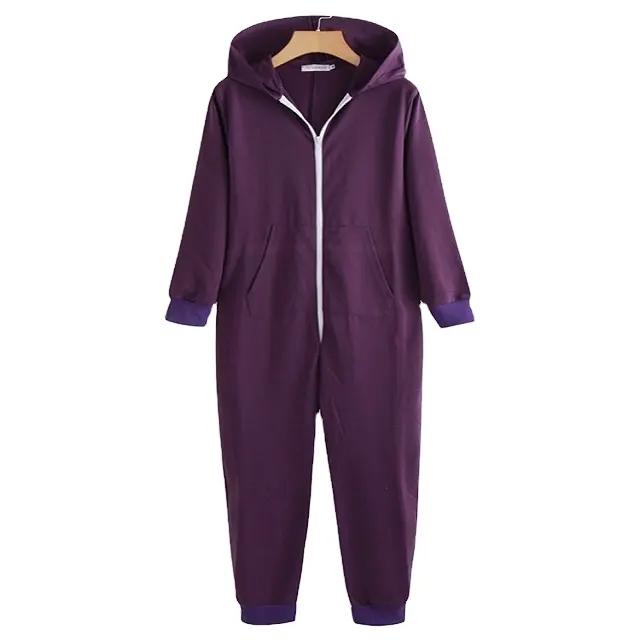 2023 सर्दियों कपास Nightwear Jumpsuits पजामा Thickened Onesie ज़िप नीचे महिलाओं प्लस आकार Hooded ठोस रंग महिलाओं के नाइटवियर