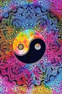 Ombre Yin Yang Boho psychedelic in TIE DYE Mandala Thảm trang trí cửa sổ bông cho phòng khách Ấn Độ Anime tường - Product Image 2