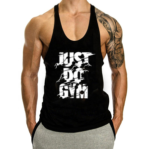 Nova Chegada Lado Sem Mangas dos homens de Design Dividir Tank Top de Fitness Impressão Personalizada <span class=keywords><strong>Plain</strong></span> Style Workout Tank Top UV Proteção Stringer