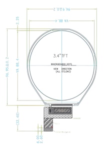 3,4 Zoll rundes TFT LCD 800x800 Display mit stabilem 9365DA Treiber IC MIPI Schnitts telle IPS Panel für Smart Devices - Product Image 3
