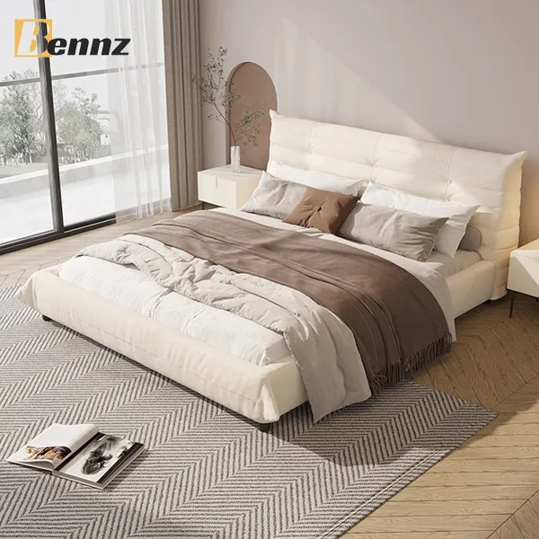 BENNZ गर्म मॉडल आधुनिक फैक्टरी प्रत्यक्ष एक बंद की आपूर्ति बेडरूम कपड़े बेड बिस्तर डिजाइन फर्नीचर लकड़ी के सेट