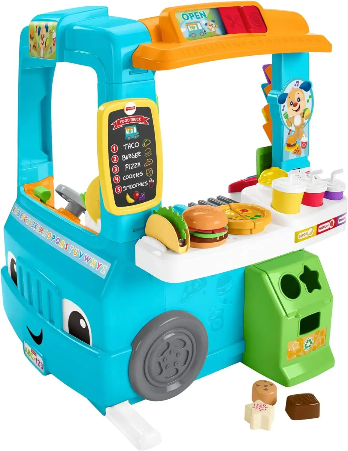 Fisher Price Laugh & Learn Jouet d'apprentissage pour tout-petits Servin Up Fun Food Truck Jeu électronique