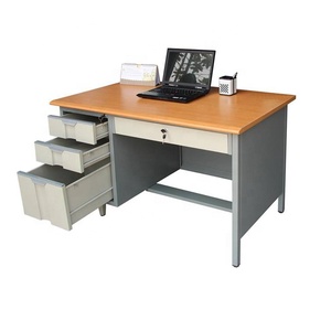 Mesa de escritorio de ordenador de acero para oficina en casa, mesa de trabajo de personal de metal para oficina con cajones - Product Image 6