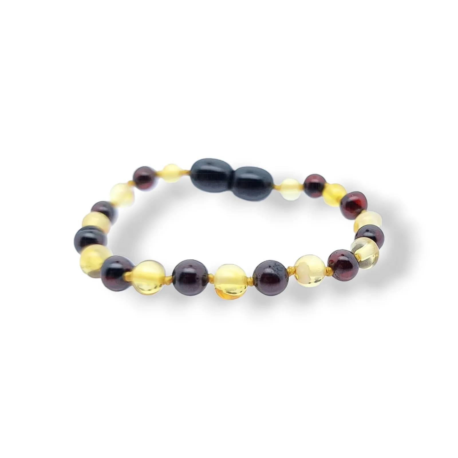 Natural Amber Fashion Beaded Beads Bracelet Black Cherry / Lemon Gift Set Gold Adjustable Crown Man Custom Logo Package