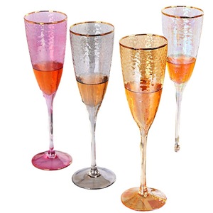 <strong>2025</strong> New Style European Handmade Vertical Pattern Red Wine Glass Goblets Glass <strong>Cup</strong> with <strong>Gold</strong> Rim - Product Image 5
