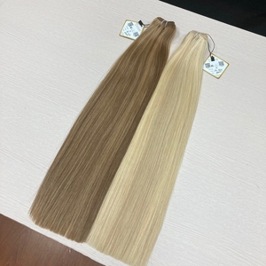 高品质人头马混发高光彩色人发纬纱超双拉浓密发