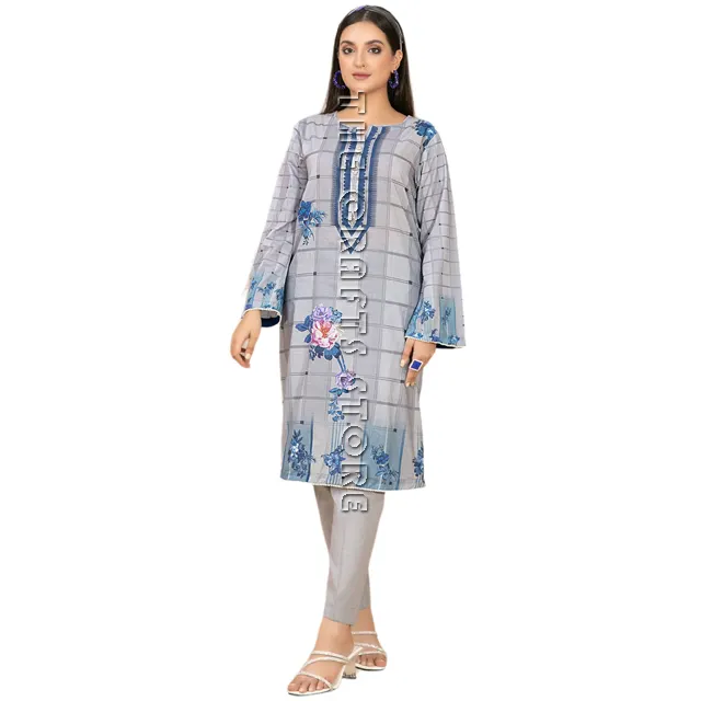 Nieuwe Design Gazon Shalwar Kameez Voor Dames Pakistan Stijl Jurken Vrouwen Kleding Export Kwaliteit