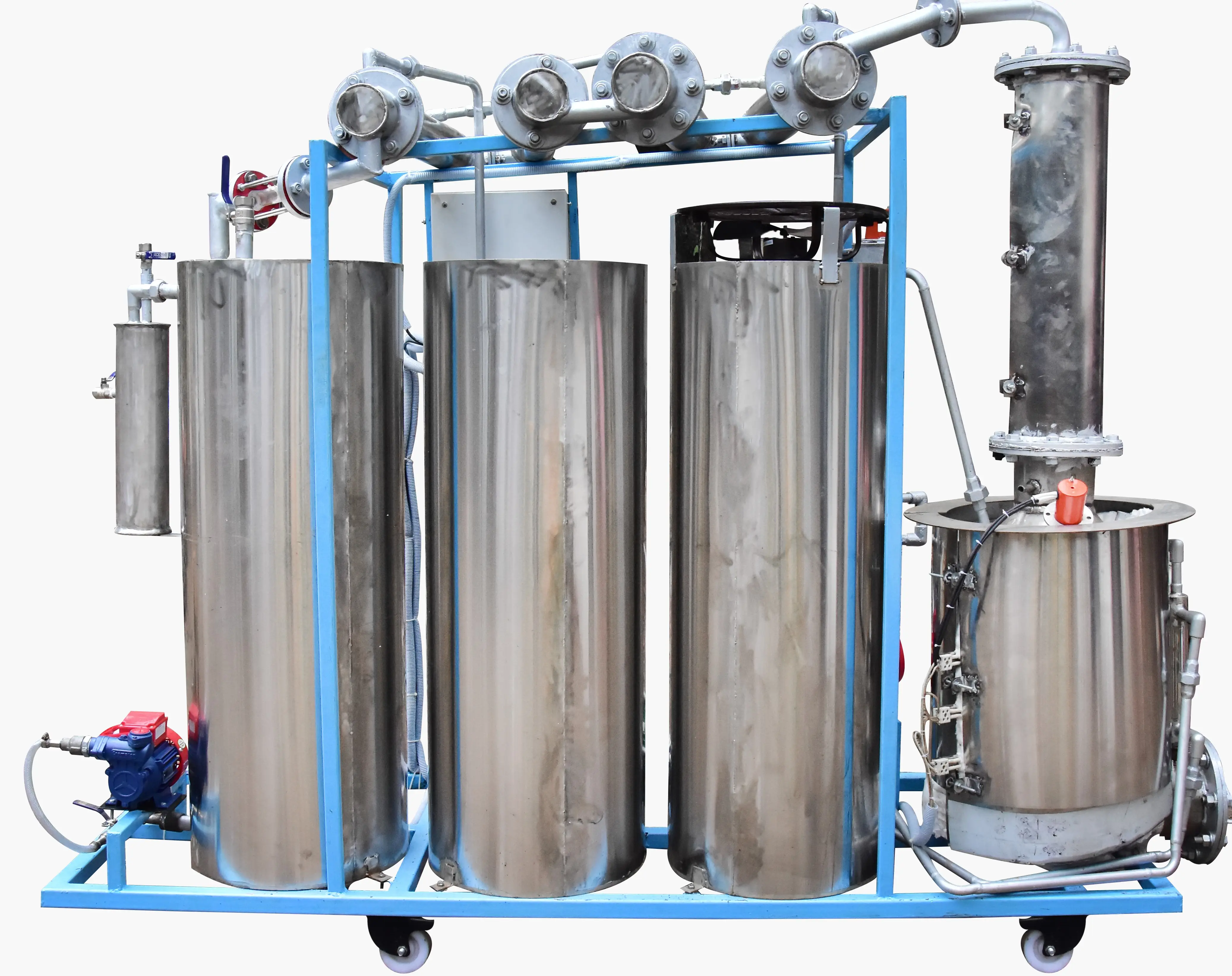 Conversion par électrolyse très efficace de l'huile moteur usagée en machine diesel. Équipement de filtration distillation économique (25lts/hr)
