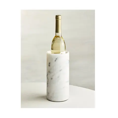 Portabottiglie per refrigeratore per vino portabottiglie per Champagne secchiello per il ghiaccio in marmo refrigeratori e refrigeratori centrotavola decorativo da tavolo grigio chiaro rotondo