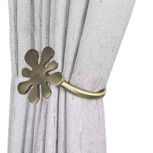 Perde tutucu-arka perdeler için duvara monte Metal perdelik kanca kapı pencere tedavisi-çiçek kravat arkaları (antika pirinç)