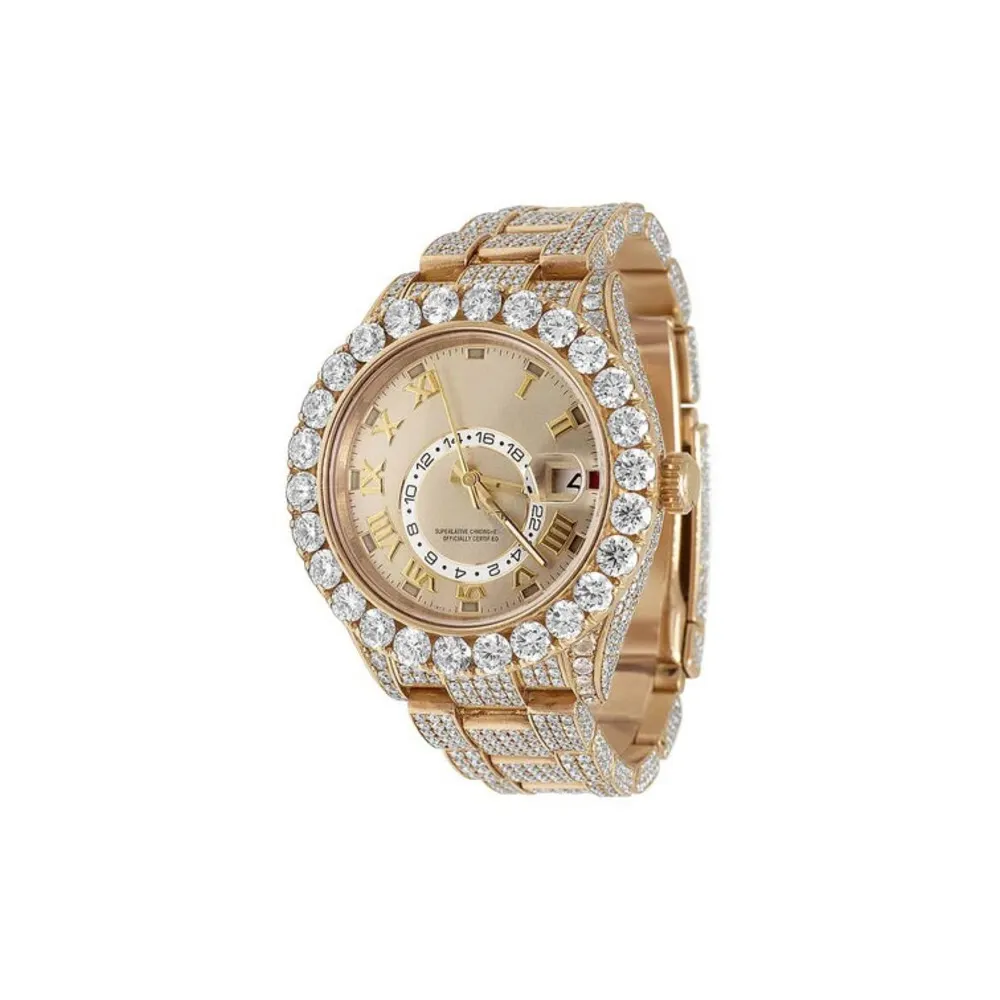 Venta directa de fábrica Hip Hop corte brillante VVS1 Moissanite colección automática de relojes de diamantes para la venta