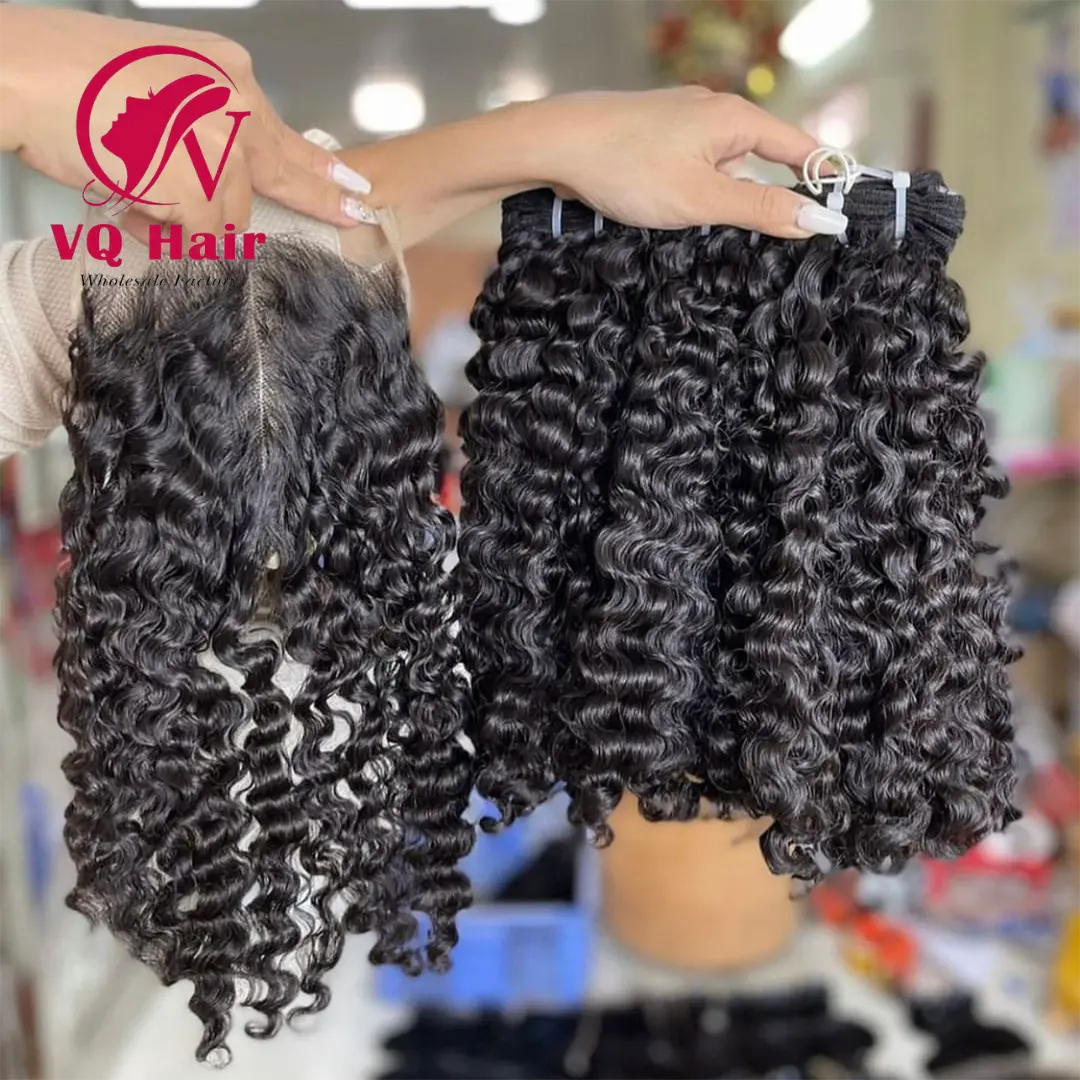 Burmese Curly Bundles Raw Vietnamese Human Virgin Hair Luxury Quality From Single Donor With 100% Cuticle Aligned