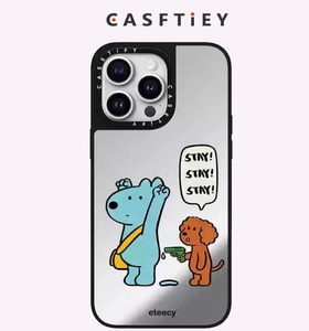 Apple 16 için CASETiF co-markalı ProMax sevimli köpek ve karikatür çift ayna sanatçı Niche 12 iPhone 15 için ProMax 13Pro cep telefonu Ca