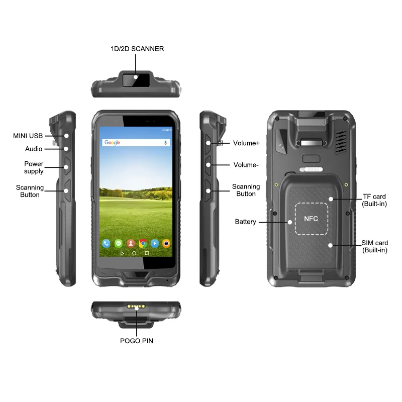 CENAVA 가장 새로운 IP67 GPS 4G 승리 10 접촉 PDA 소형 Uhf Rfid 1D 제 2 스캐너 막대기 QR 부호 검사 산업 어려운 스마트폰 PDA