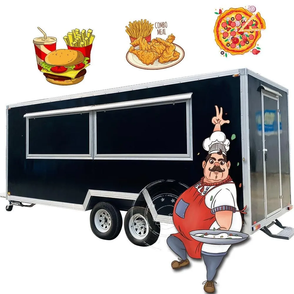 Cuisine mobile Hot Dog BBQ Nourriture Remorque Café Crème Glacée Pizza Four Restauration rapide Van Truck