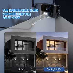 Sistema de cámara de red de ángulo amplio, doble lente de seguridad Solar, WIFI, inalámbrico, con luces, compatible con la aplicación - Product Image 4
