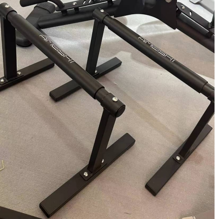Black steel parallettes high with foam