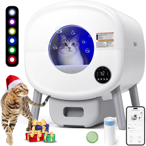 Fabrika akıllı kedi tuvalet 76L büyük uzay APP uzaktan kumanda tek bir tıklama poop kaldırma otomatik kendini temizleme kediler için kum kabı - Product Image 1