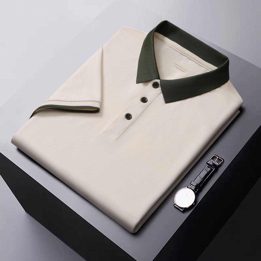 Style unisexe-abricot avec col vert