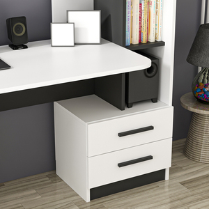 Alta qualità ALASKA scrivania da studio bianco-nero Multi-funzione tavolo disegni in legno scrivania Computer sala studio mobili per la casa - Product Image 3