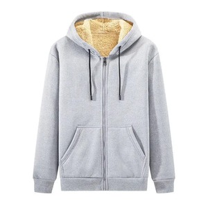 Men's Fleece Lined Thickened Hoodie Casual <strong>Open</strong> Cardigan Style Zipper hoodies - Product Image 4