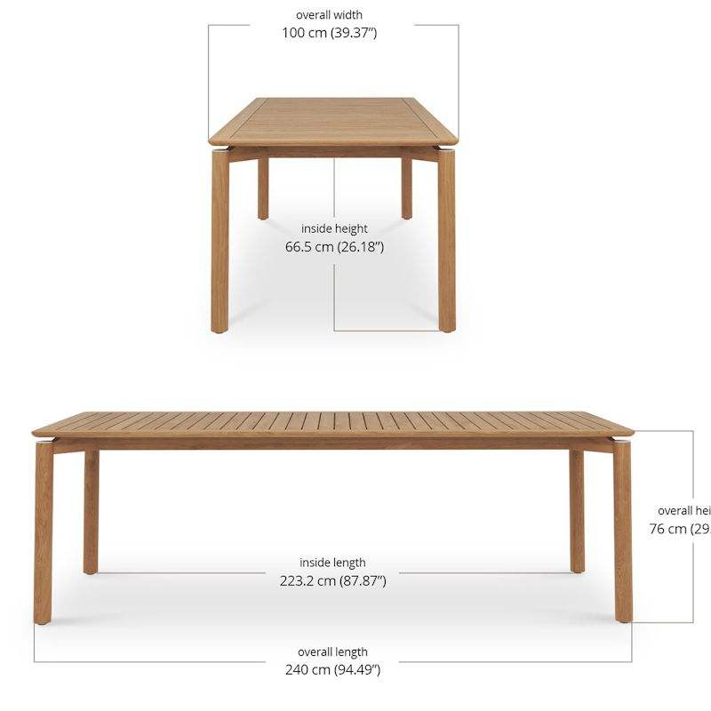 Natural Sanded Premium Teak Table 240x100x77 cm