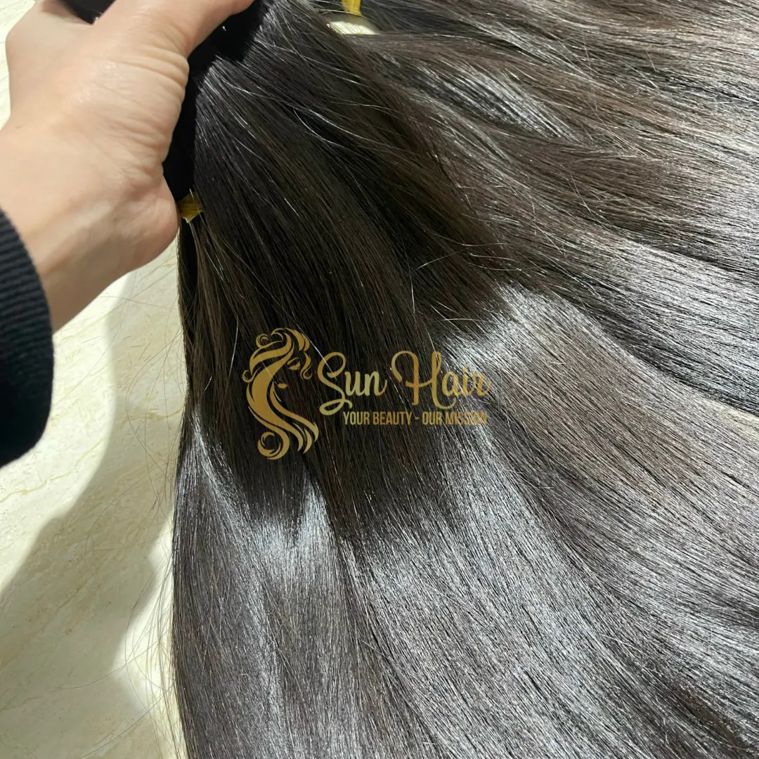 Großhandels preis jungfräuliches Haar Unverarbeitete Haar verlängerungen Kaufen Sie aus Vietnam Echthaar verlängerungen