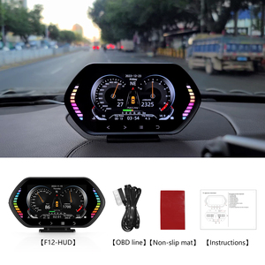 2023 yeni F12 HUD OBD2 GPS araba Head Up ekran ile ön cam araba hız göstergesi güvenlik alarmı su yağ sıcaklık aşırı hız teşhis - Product Image 6