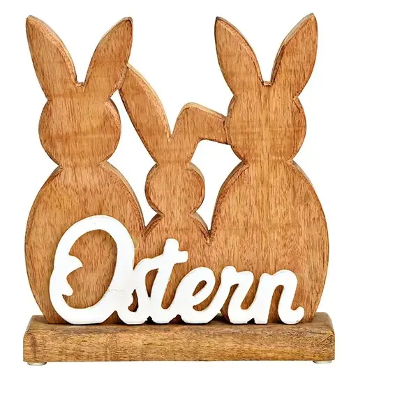 새로운 망고 나무 토끼 장식 망고 나무에 Ostern 텍스트 앞에 21x22x5cm 크기의 크리스마스 사용자 정의 색상