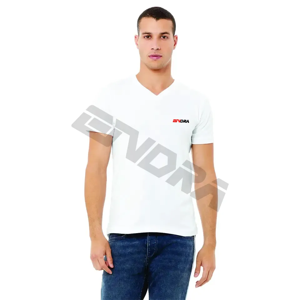 Magliette estive a maniche corte con scollo a V di nuova moda di alta qualità T-shirt da uomo con finiture a contrasto