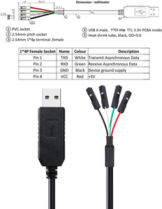オリジナルCH340GCH340ダウンロードラインケーブルUSB-TTLシリアルワイヤーアダプター互換WIN7810 Arduino for Raspberry Pi - Product Image 3
