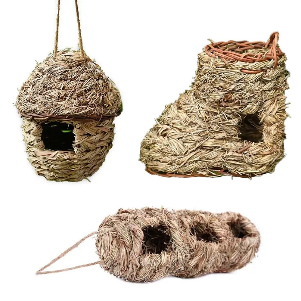 Cages à oiseaux du Vietnam suspendues maison à oiseaux naturels/abri d'oiseau fait à la main à la jacinthe d'eau/cabane artisanale pour animaux de compagnie, vente en gros