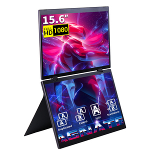 Monitor LCD de doble pantalla FHD de 15,6 pulgadas, monitor de 1080P, portátil plegable, para juegos inteligentes, pantalla Triple, Monitor de ordenador