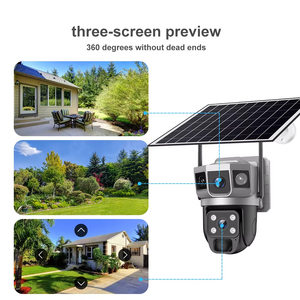 12MP Dual Lens Triple Screens CCTV-Außen kamera 10X Zoom Automatische Verfolgung WIFI Solar Support PTZ IP66 Speicher karte Humanoid