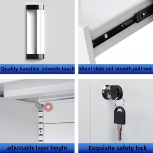 Multi-layer metal desktop <strong>file</strong> cabinet office data storage box drawer with lock large capacity - Product Image 5