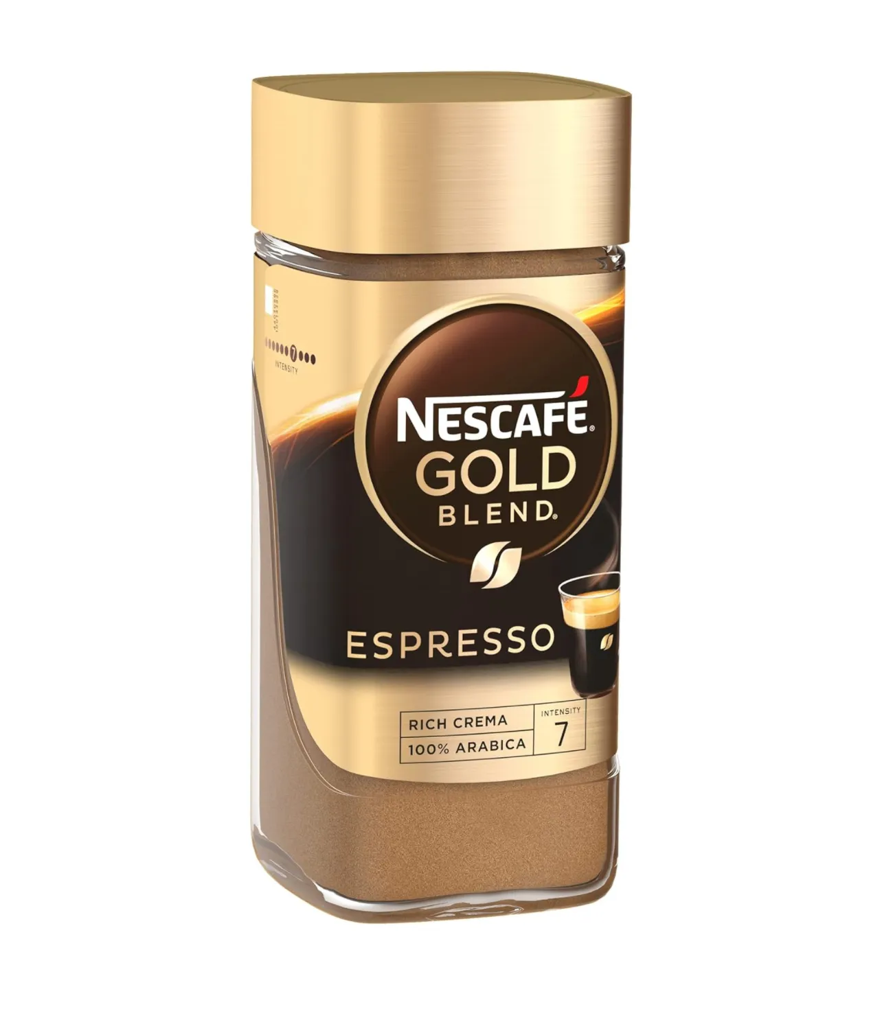 Nescafe Gold Proveedor al por mayor, Espresso instantáneo, café rico de sabor fuerte con crema de café aterciopelado, 3,5 onzas