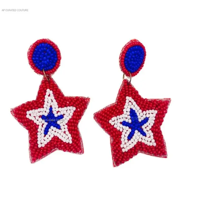 Pendientes clásicos de moda exclusivos con diseño de gota de estrella, pendientes llamativos con cuentas de cristal, Pendientes colgantes de la India